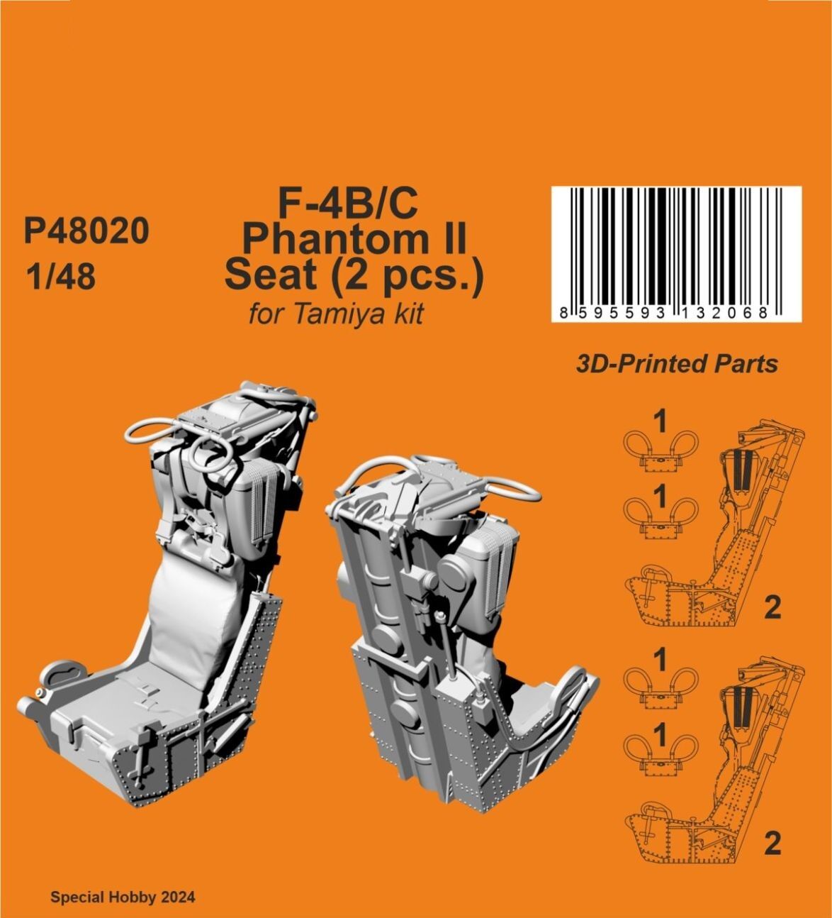 CMK 1/48 F-4B Phantom Seat (2 pcs.)  for Tamiya kit