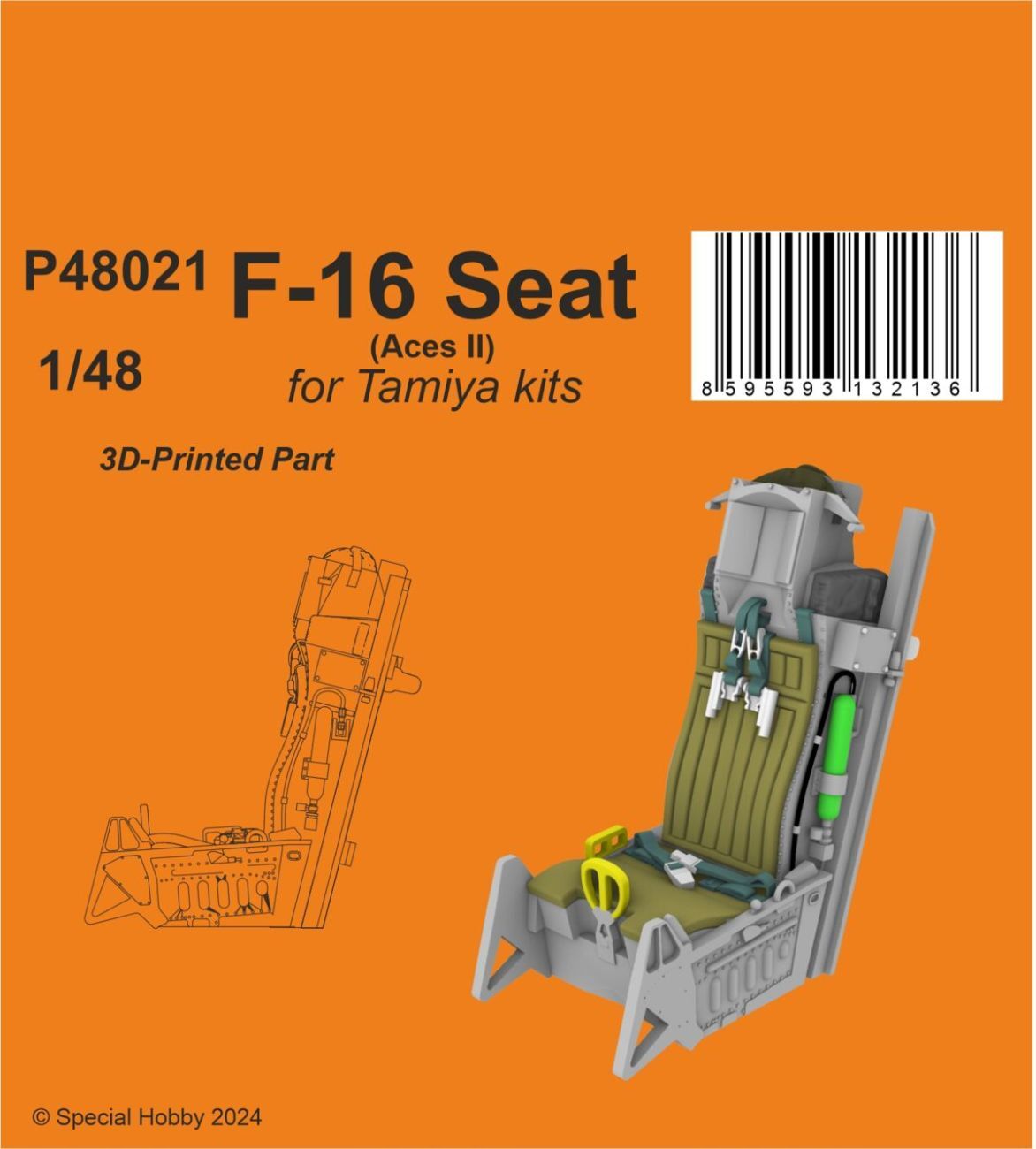 CMK 1/48 F-16 Seat (Aces II)  / for Tamiya kits