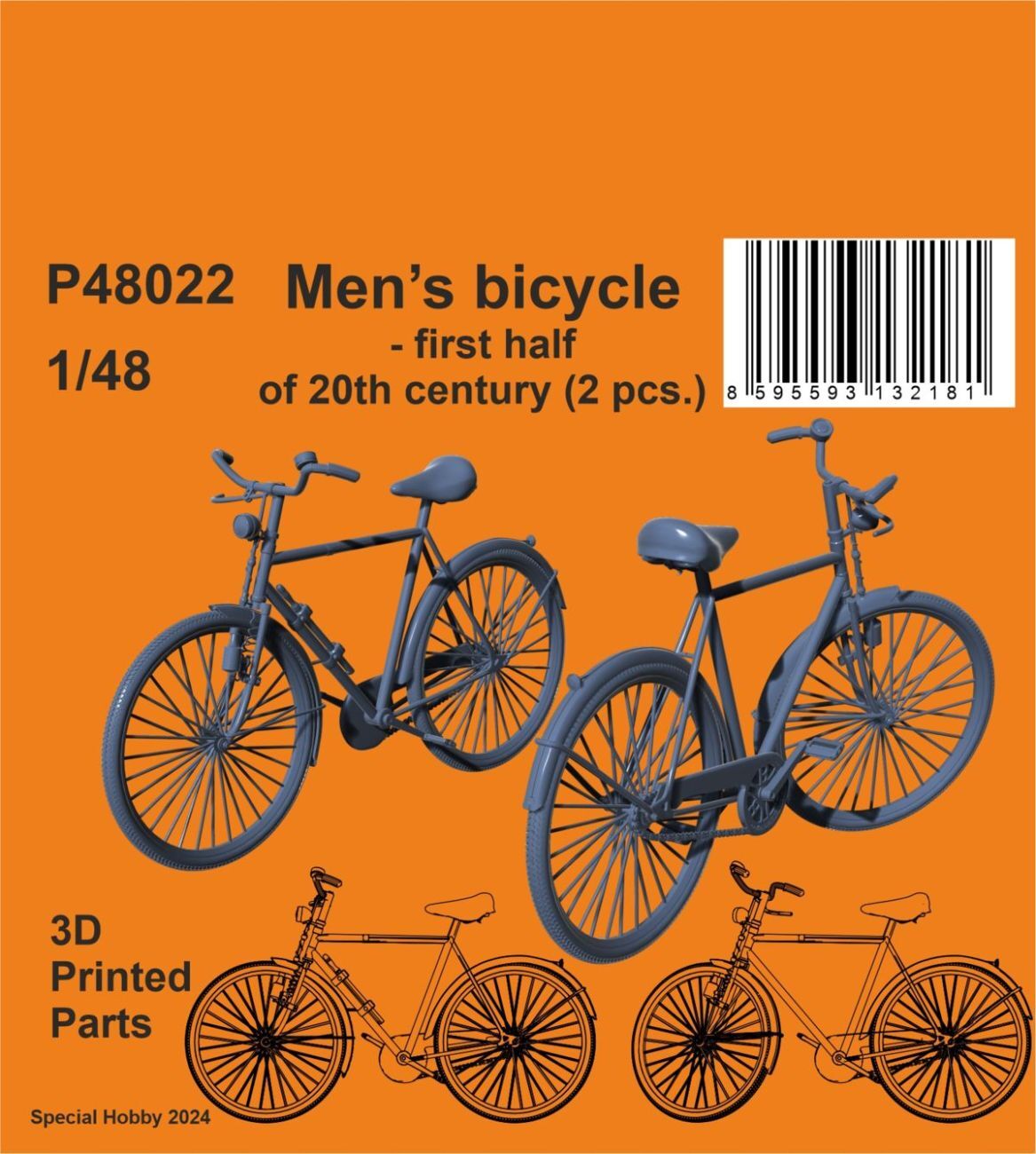 CMK 1/48 Men`s bicycle - first half of 20th century (2 pcs.)
