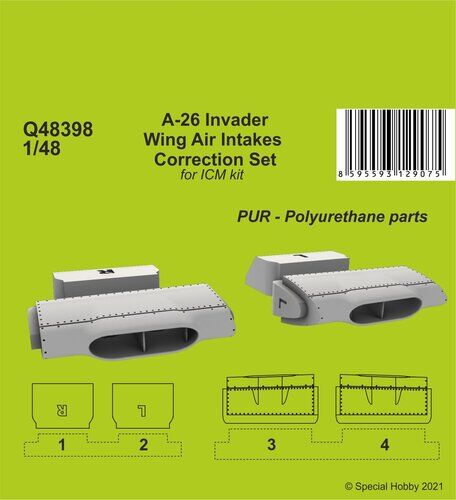 CMK 1/48 A-26 Invader Wings Air Intakes Correction Set