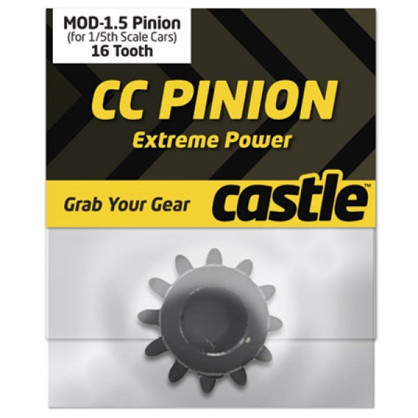 CSE010006523 Castle Creations 12T Mod 1.5 Hardened Steel Pinion with 8mm Shaft, 010-0065-23