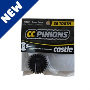 CSE010006529 Castle Creations 26T Mod1 Pinion suit 8mm Shaft, 010-0065-29