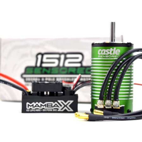 CSE010015506 Castle Creations Mamba X Brushless ESC with 1800kv 1512 Sensored Motor, 010-0155-06