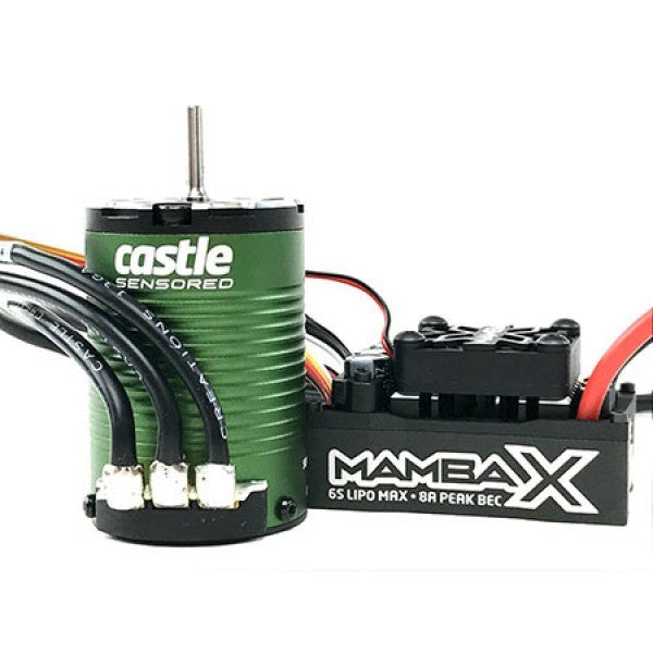 CSE010016100 Castle Creations Mamba X SCT Pro Brushless ESC 1410-3800Kv, 25.2v Waterproof Combo, CC-MAMBAX-3800 Castle Creations