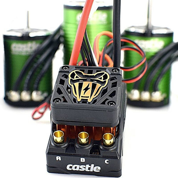 CSE010016614 Castle Creations Copperhead 10 4S Brushless Sensored ESC with 1412-2100kv Motor, 010-0166-14