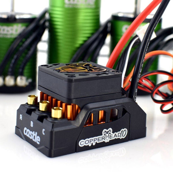 CSE010016616 Castle Creations Copperhead 10 4S Brushless Sensored ESC with 1415-2400kv 5mm Shaft Motor, 010-0166-16