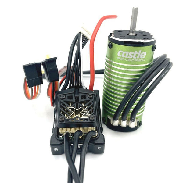 CSE010017106 Castle Creations Mamba Micro X2 2-4S Waterproof Sensored 4.0mm ESC with 1007-6350kv Motor, 010-0171-06