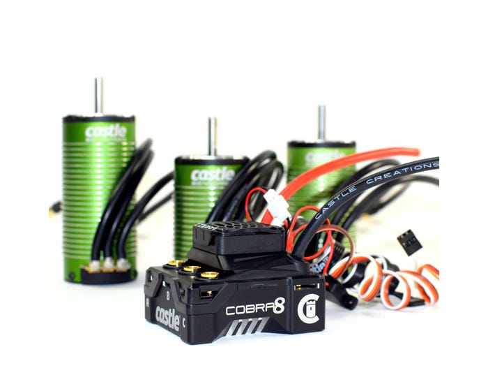 CSE010017203 Castle Creations Cobra 8 6S ESC with 1515-2200kv Sensored Motor Combo Castle Creations