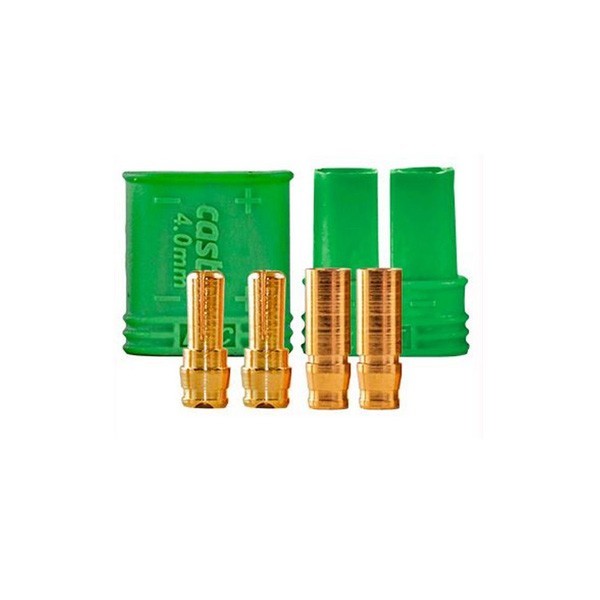 CSE011006500 Castle Creations Polarized Bullet Connector Set, 4mm, 010-0065-00
