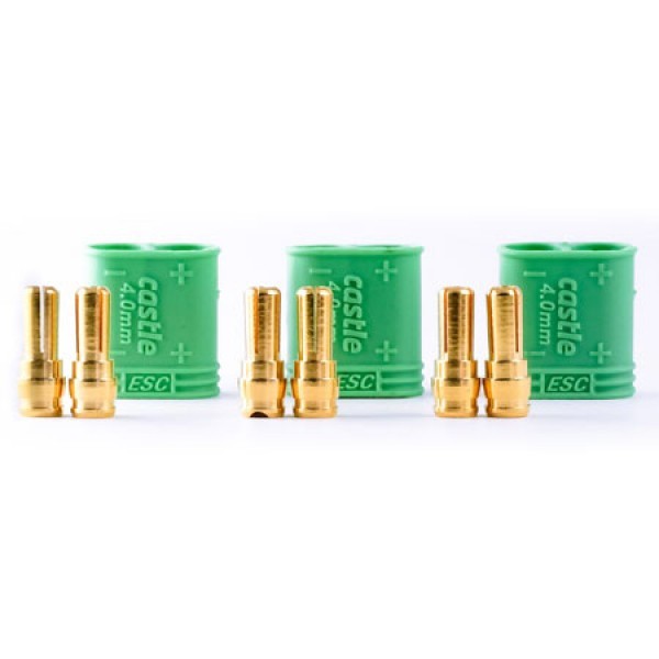 CSE011007500 Castle Creations Polarized Bullet Connectors, Male, 4mm, 010-0075-00