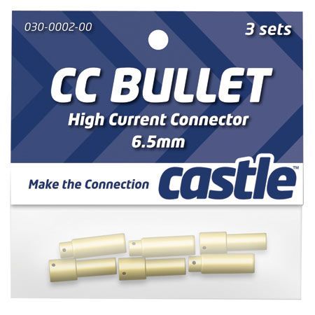 CSECCBUL653 Castle Creations High Current Bullet Connector Set, 6.5mm, CC-BULLET-6.5