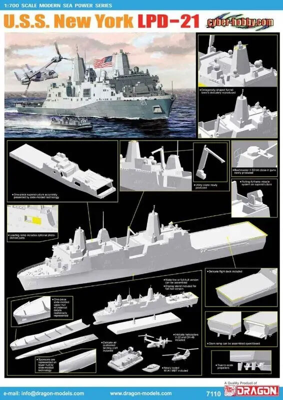 Cyber Hobby 1/700 U.S.S. New York LPD-21 Plastic Model Kit [7110]