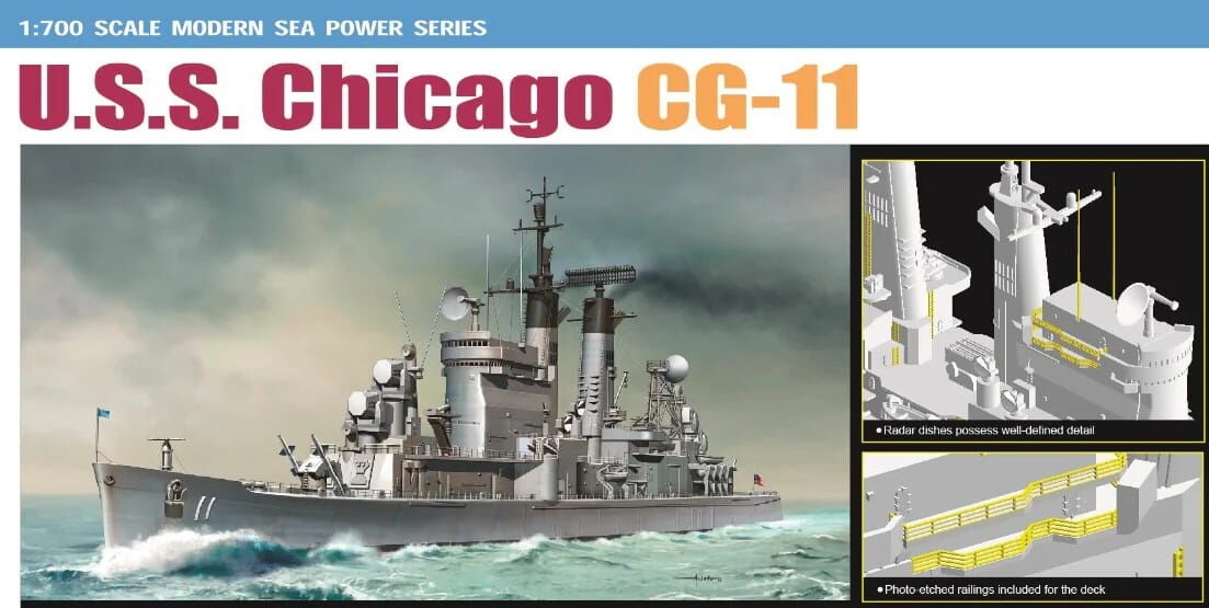 Cyber Hobby 1/700 U.S.S. Chicago CG-11 Plastic Model Kit