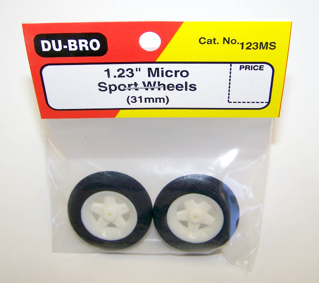 DUBRO 123MS 1.23in MICRO SPORT WHEELS (1 PAIR PER CARD) Dubro