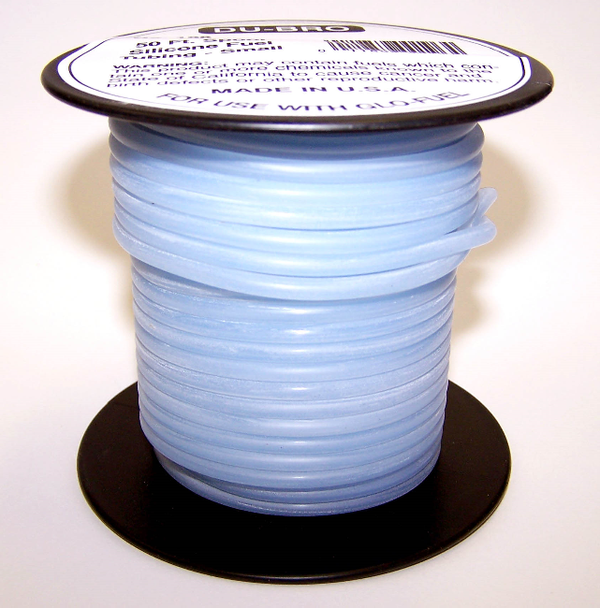 DUBRO 196 BLUE SILICONE TUBING, SMALL (50FT SPOOL)