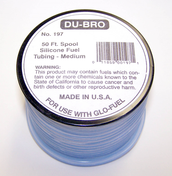 DUBRO 197 BLUE SILICONE TUBING, MEDIUM (50FT SPOOL)