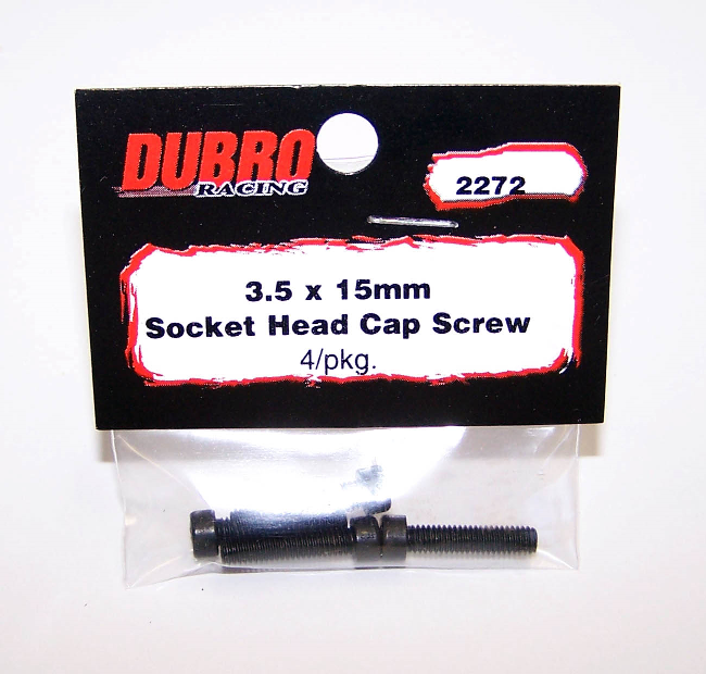 DUBRO 2272 3.5MM X 15 SOCKET-HEAD CAP SCREWS (4 PCS/PACK)