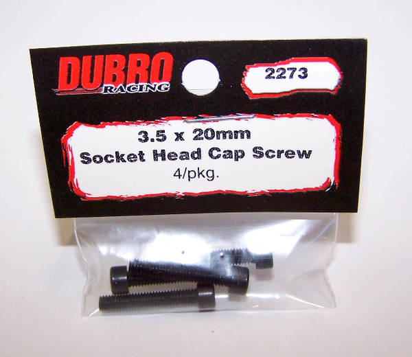 DUBRO 2273 3.5MM X 20 SOCKET-HEAD CAP SCREWS (4 PCS/PACK)