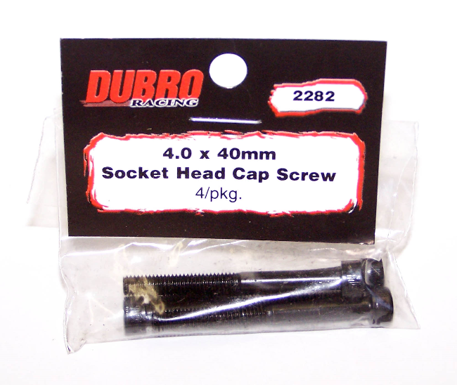 DUBRO 2282 4.0MM X 40 SOCKET-HEAD CAP SCREWS (4 PCS/PACK)