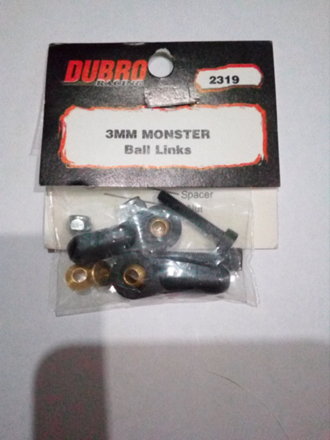 DUBRO 2319 3MM MONSTER LINKS (2 PCS PER PACK)