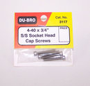 DUBRO 3117 SS 4-40 X 3/4in SCKT HD CAP SCWS (4 PCS PER PACK) Dubro