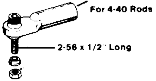 DUBRO 369 2-56 SWIVEL BALL LINK/4-40 ROD (1 PC PER PACK)