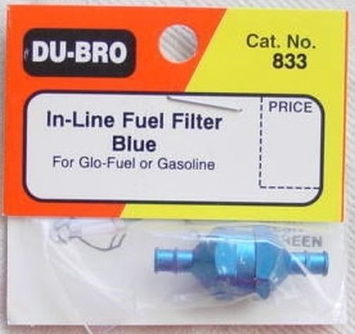 DUBRO 833 IN LINE FUEL FILTER, BLUE (1 PC PER PACK) Dubro
