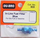 DUBRO 833 IN LINE FUEL FILTER, BLUE (1 PC PER PACK) Dubro