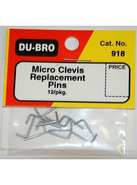 DBR918 ###DUBRO 918 MICRO CLEVIS PINS (12 PCS PER PACK)(DISCONTINUED) DUBRO