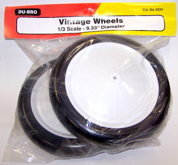 DUBRO 933V 1/3 SCALE 9.33in DIA VINTAGE WHEEL (1 PAIR PER CARD)