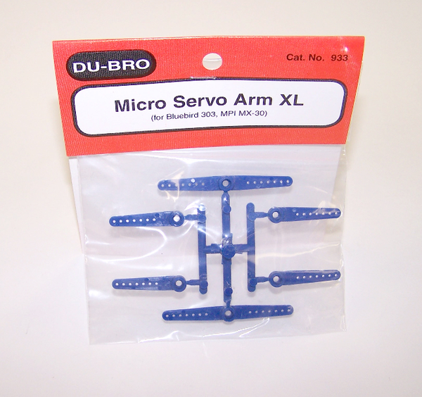 DBR933 ###DUBRO 933 MICRO SERVO ARM XL (BLUEBIRD 303, MPI MX-30) (6PK)(DISCONTINUED) DUBRO