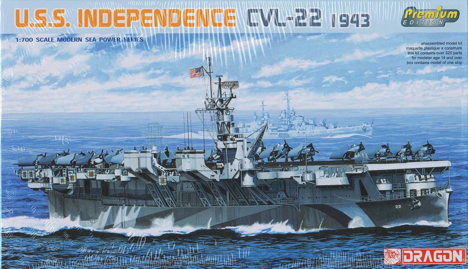 Dragon 1/700 U.S.S. Independence CVL-22 1943 Plastic Model Kit
