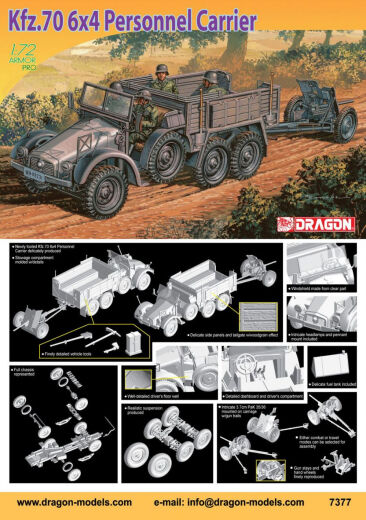 Dragon 1/72 Kfz.70 6x4 Personnel Carrier [7377]