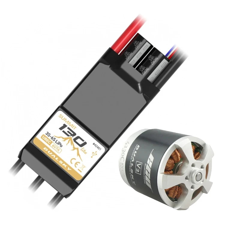 Dualsky 90E Tuning Combo with 4130C V2 375kv Motor and Summit Lite 130A ESC - DSB59315