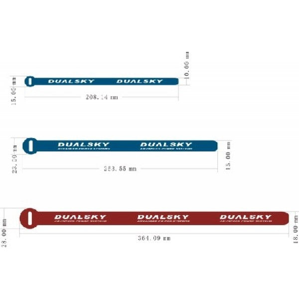 DSBS.M Dualsky Medium Battery Straps, 5pcs, 263mm