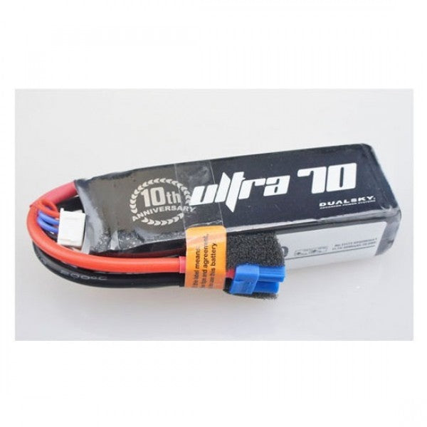 DSBXP22502ULT Dualsky 2250mah 2S 7.4v 70C Ultra 70 LiPo Battery with XT60 Connector