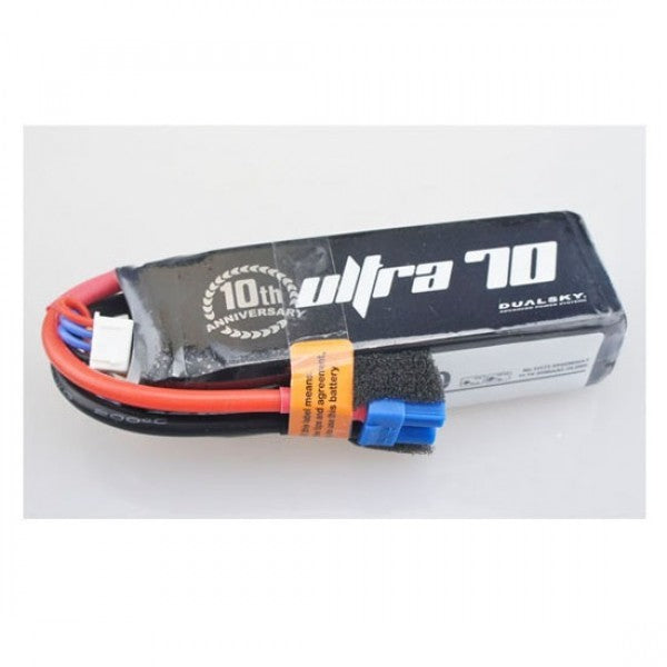 DSBXP22503ULT Dualsky 2250mah 3S 11.1v 70C Ultra 70 LiPo Battery with XT60 Connector