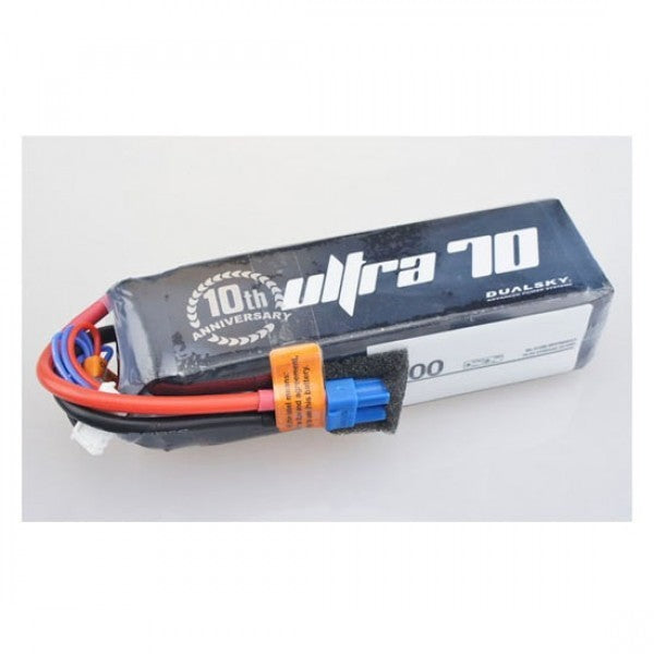 DSBXP27006ULT Dualsky 2700mah 6S 22.2v 70C Ultra 70 LiPo Battery with XT60 Connector DUALSKY