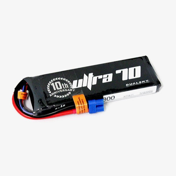 DSBXP33002ULT Dualsky 3300mah 2S 7.4v 70C Ultra 70 LiPo Battery with XT60 Connector