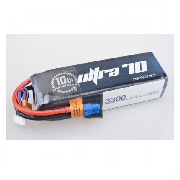 DSBXP33005ULT Dualsky 3300mah 5S 18.5v 70C Ultra 70 LiPo Battery with XT60 Connector