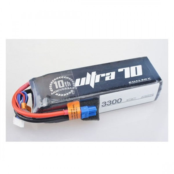 DSBXP33006ULT Dualsky 3300mah 6S 22.2v 70C Ultra 70 LiPo Battery with XT60 Connector