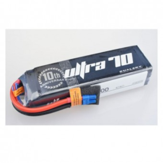 DSBXP50002ULT Dualsky 5000mah 2S 7.4v 70C Ultra 70 LiPo Battery with XT60 Connector