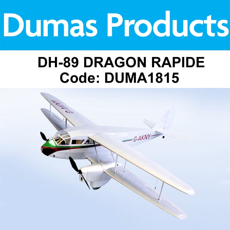 DUMAS 1815 42 INCH DH-89 DRAGON RAPIDE R/C ELECTRIC POWERED DUMAS