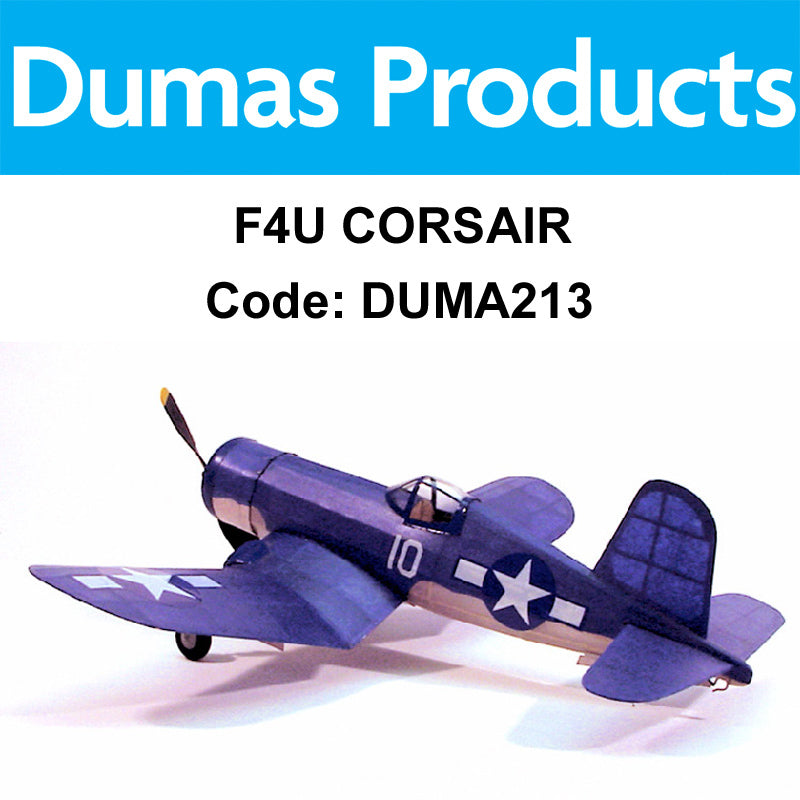 DUMAS 213 F4U CORSAIR WALNUT SCALE 17.5 INCH WINGSPAN RUBBER POWERED DUMAS