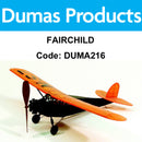 DUMAS 216 FAIRCHILD WALNUT SCALE 17.5 INCH WINGSPAN RUBBER POWERED DUMAS