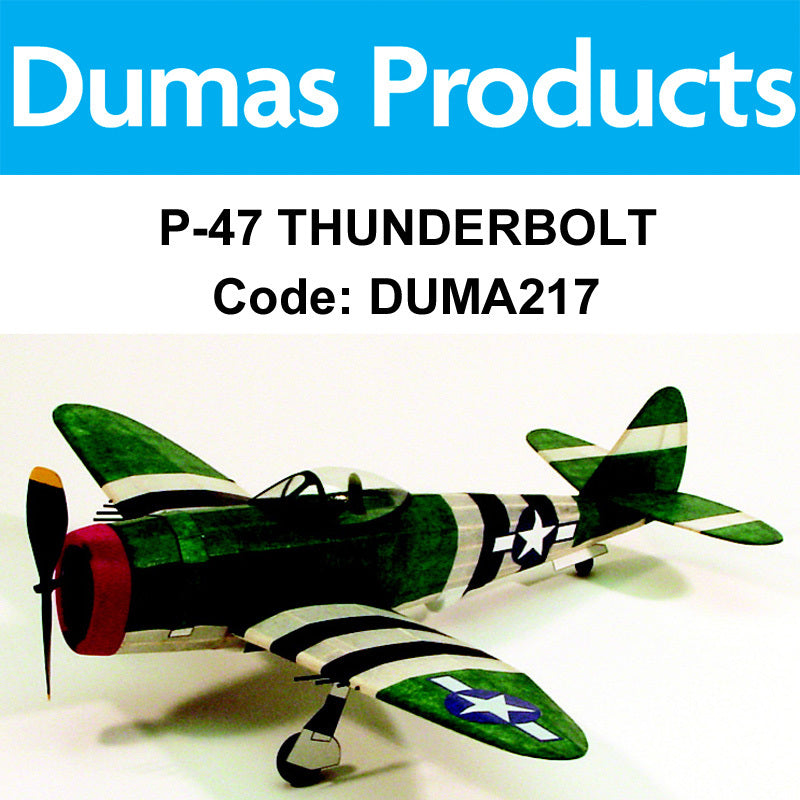 DUMAS 217 P-47 THUNDERBOLT WALNUT SCALE 17.5 INCH WINGSPAN RUBBER POWERED DUMAS