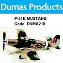 DUMAS 218 P-51B MUSTANG WALNUT SCALE 17.5 INCH WINGSPAN RUBBER POWERED DUMAS