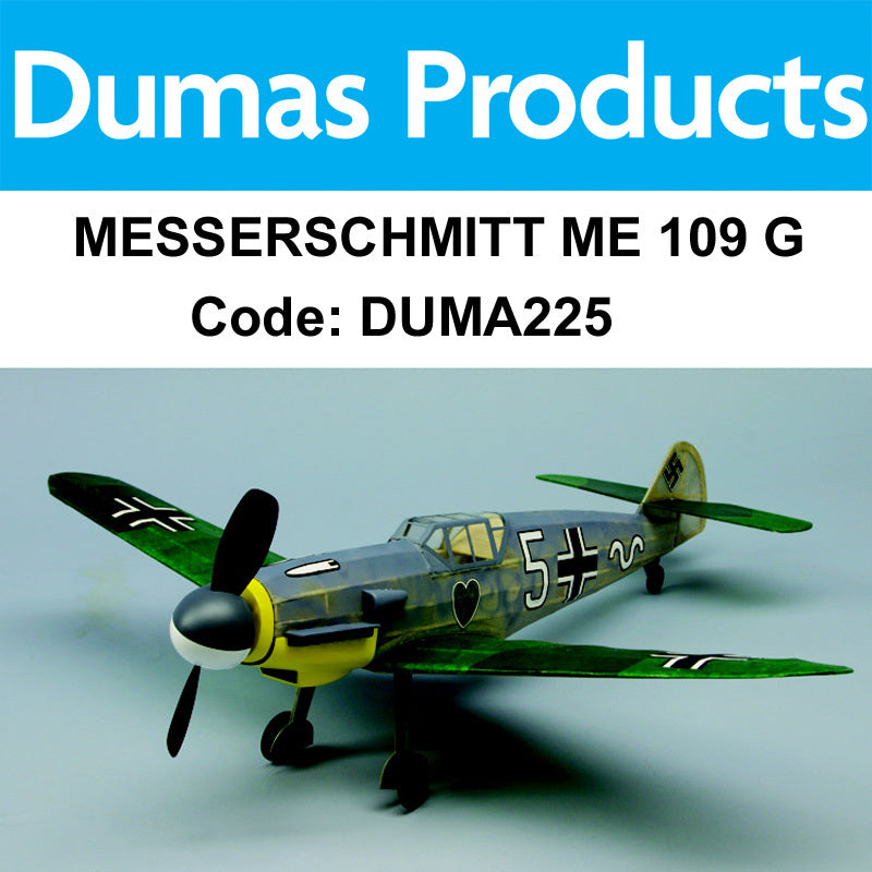 DUMAS 225 MESSERSCHMITT ME 109 G WALNUT SCALE 18 INCH WINGSPAN RUBBER POWER DUMAS