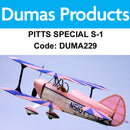 DUMAS 229 PITTS SPECIAL S-1 WALNUT SCALE 18 INCH WINGSPAN RUBBER POWERED DUMAS