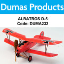 DUMAS 232 ALBATROS D-5 WALNUT SCALE 18 INCH WINGSPAN RUBBER POWERED DUMAS
